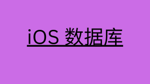 iOS 数据库 